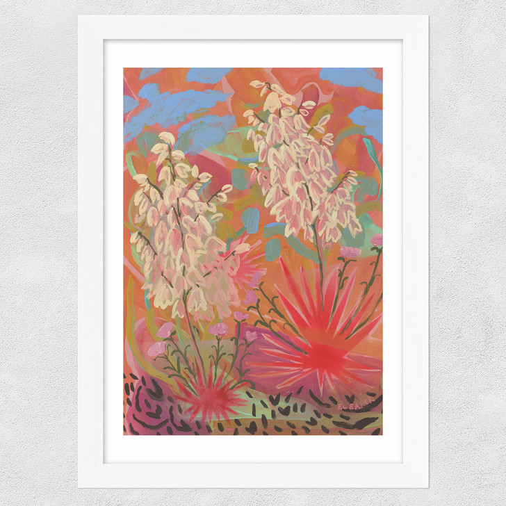 Pink Desert Wide White Frame