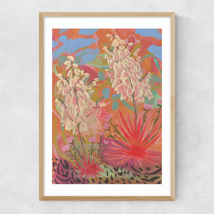 Pink Desert Narrow Oak Frame
