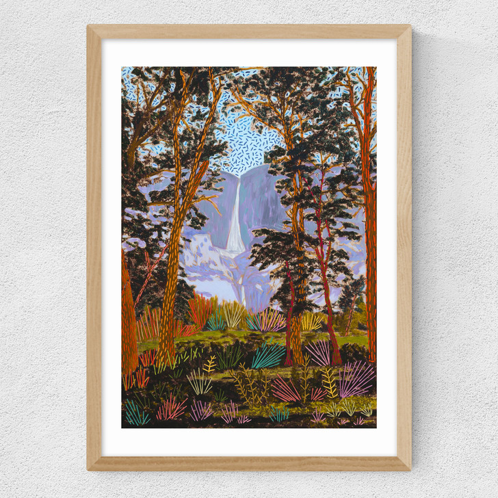Embroidered Yosemite Medium Oak Frame