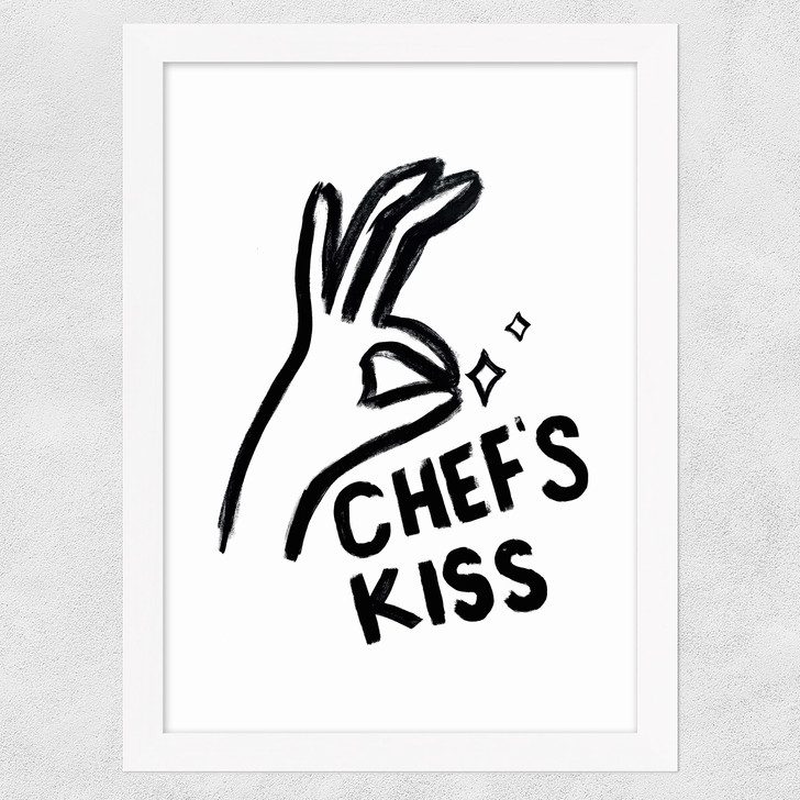 CHEF'S KISS Wide White Frame