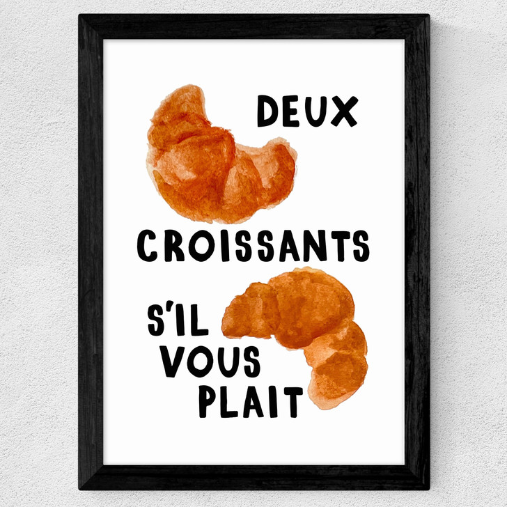Duex Croissants S'il Vous Plait Wide Black Frame