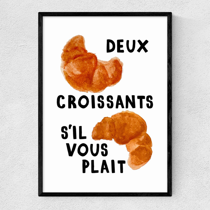 Duex Croissants S'il Vous Plait Narrow Black Frame