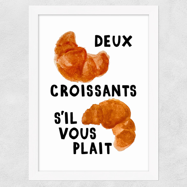 Duex Croissants S'il Vous Plait Wide White Frame
