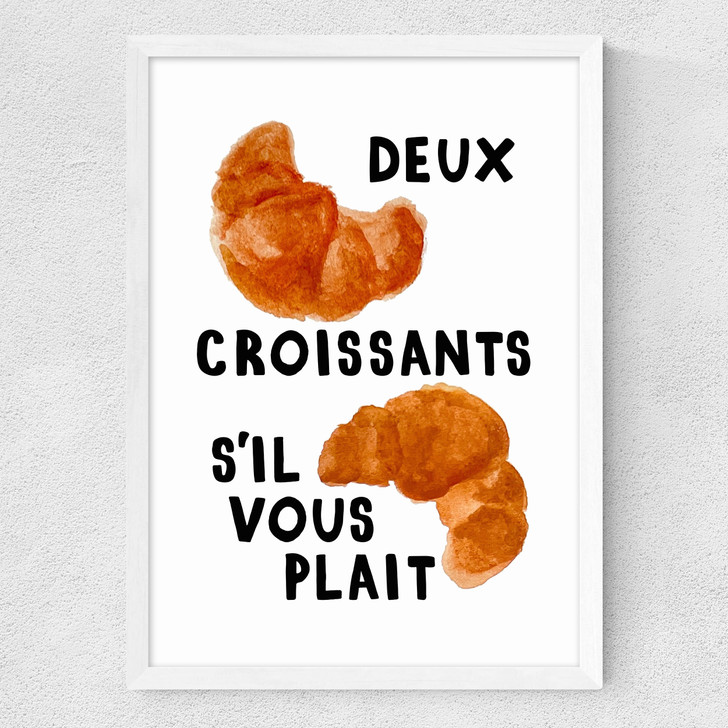 Duex Croissants S'il Vous Plait Medium White Frame