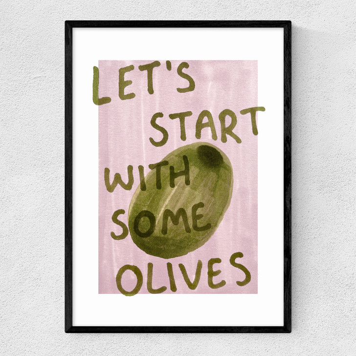 Let's Start With Some Olives Narrow Black Frame