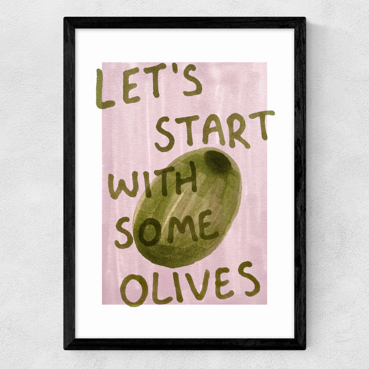 Let's Start With Some Olives Medium Black Frame