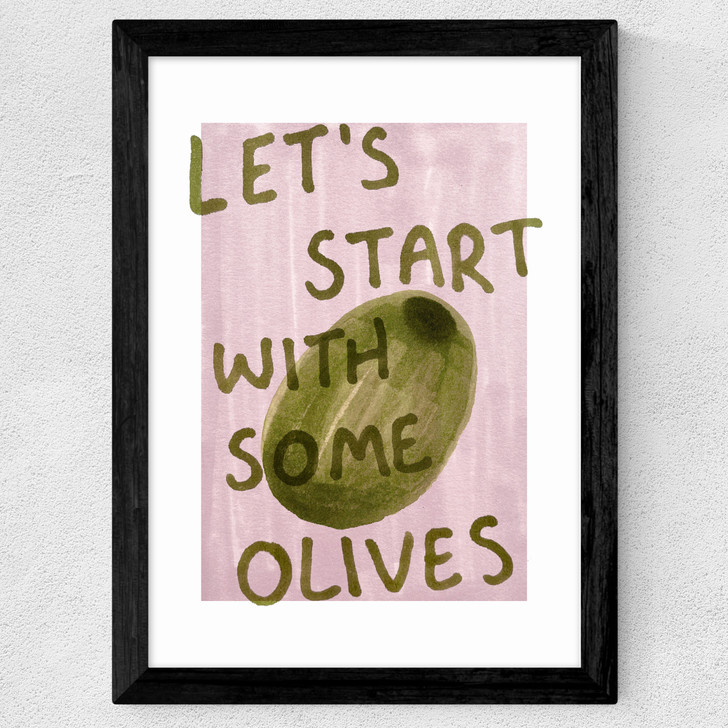 Let's Start With Some Olives Wide Black Frame