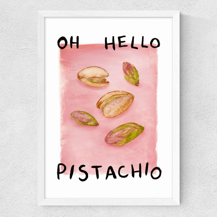 Oh Hello Pistachio Medium White Frame