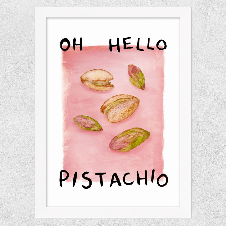 Oh Hello Pistachio Wide White Frame