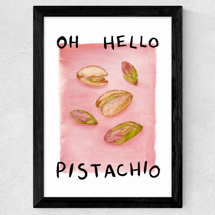 Oh Hello Pistachio Wide Black Frame