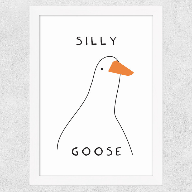 Silly Goose Wide White Frame