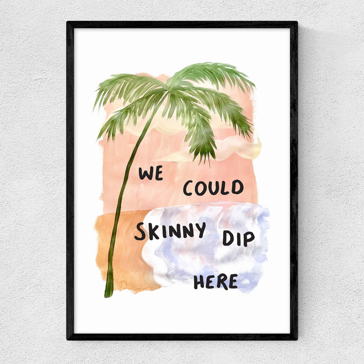 We Could Skinny Dip Here Narrow Black Frame