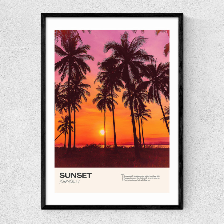 Orange Sunset Narrow Black Frame