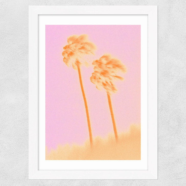 Palms I Wide White Frame