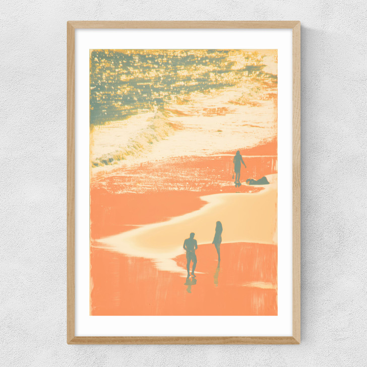 Palms II Narrow Oak Frame