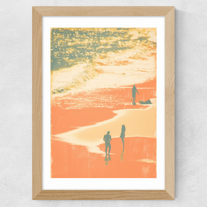 Palms II Wide Oak Frame