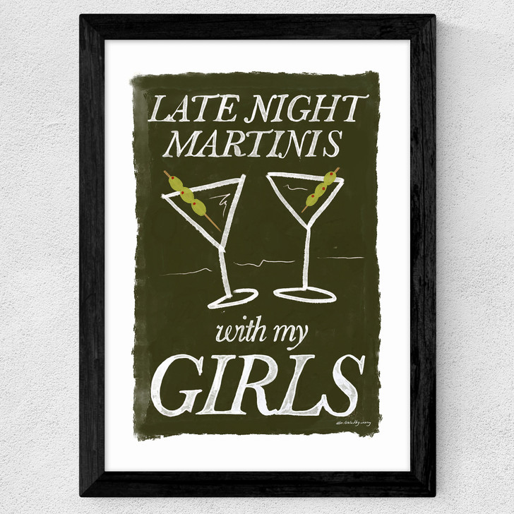 Martini's with My Girls Wide Black Frame