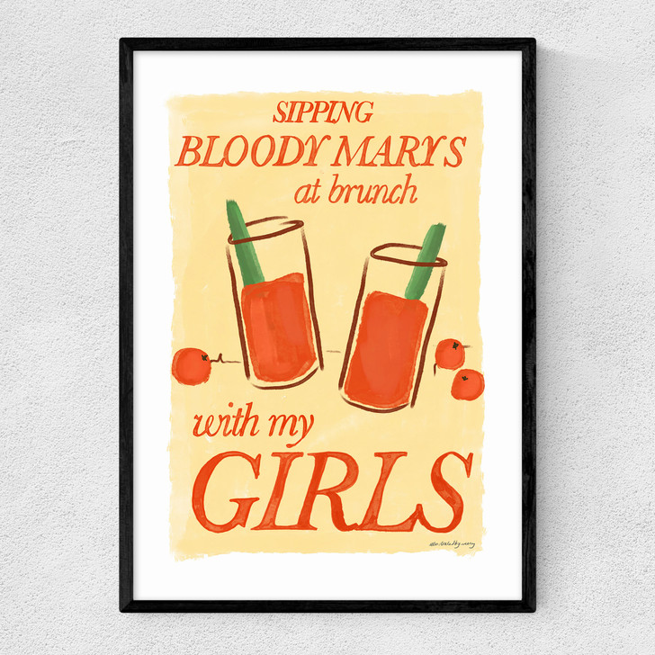 Bloody Mary's at Brunch with My Girls Narrow Black Frame