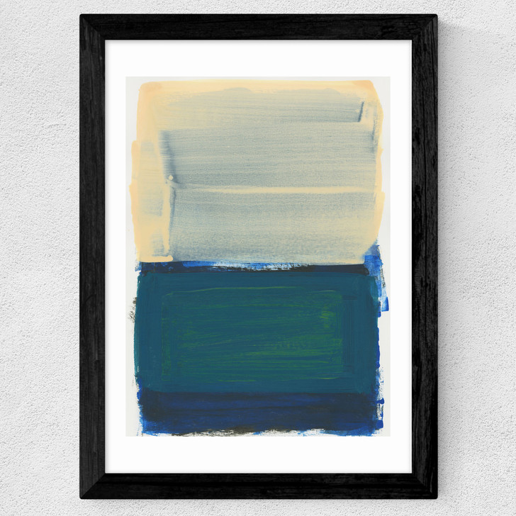 Green Blue Yellow Layers Wide Black Frame
