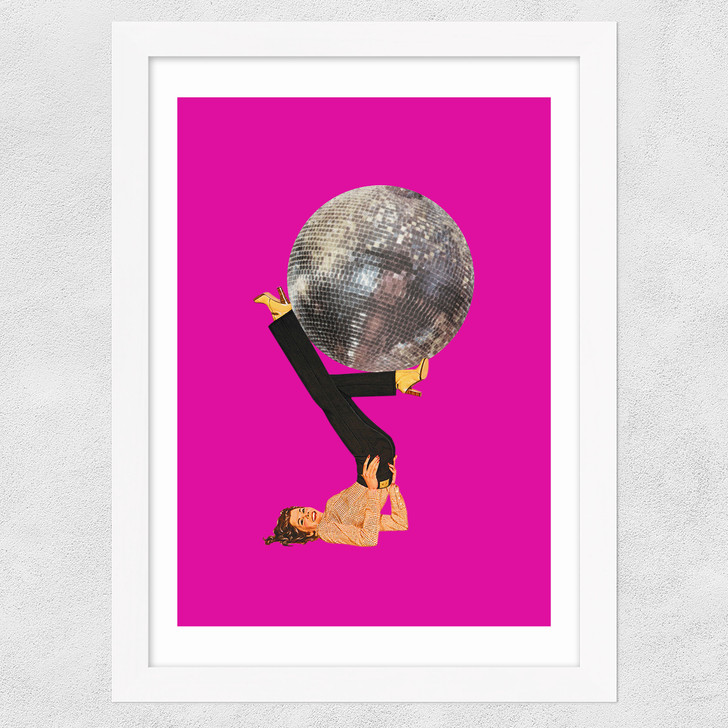 Boogie Shoes in Pink Wide White Frame