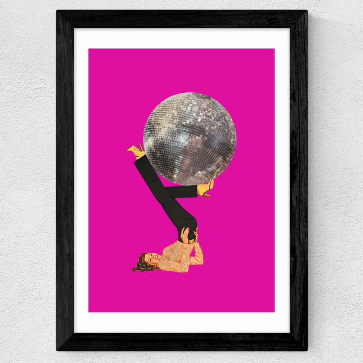 Boogie Shoes in Pink Wide Black Frame