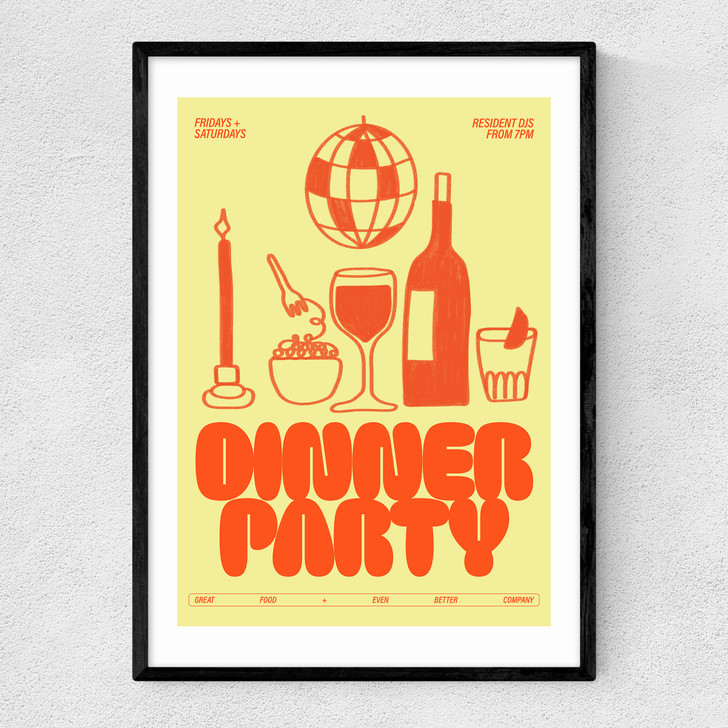 Dinner Party Narrow Black Frame