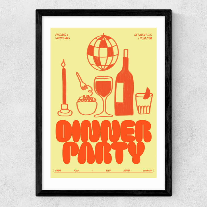 Dinner Party Medium Black Frame