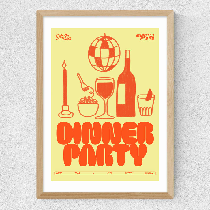 Dinner Party Medium Oak Frame