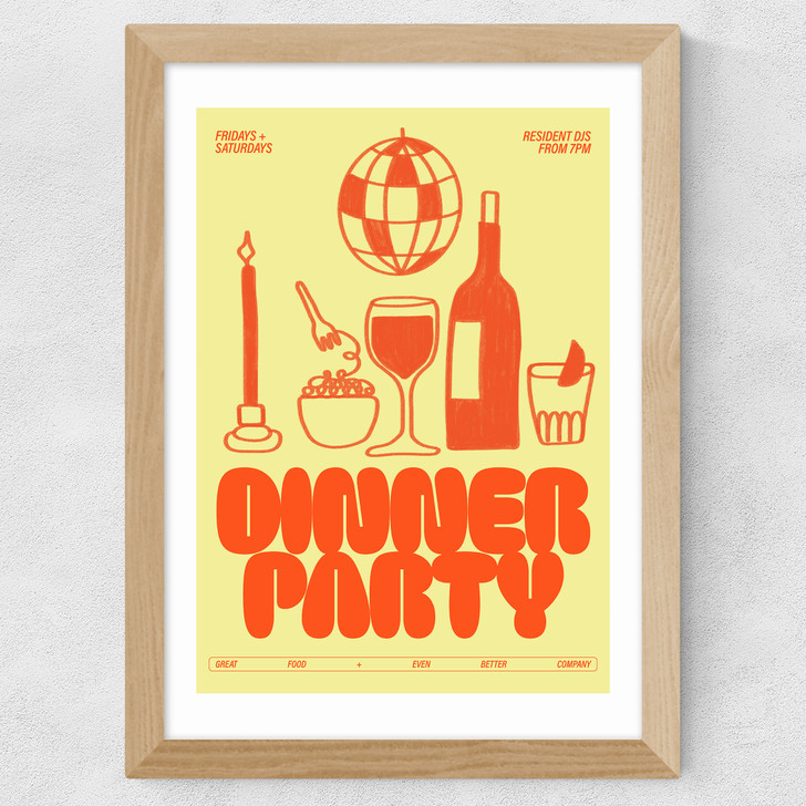 Dinner Party Wide Oak Frame
