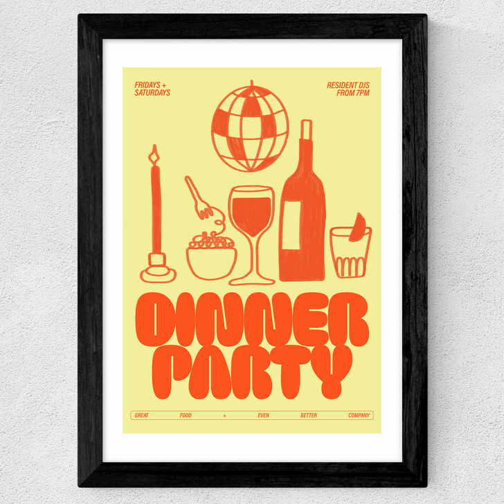 Dinner Party Wide Black Frame