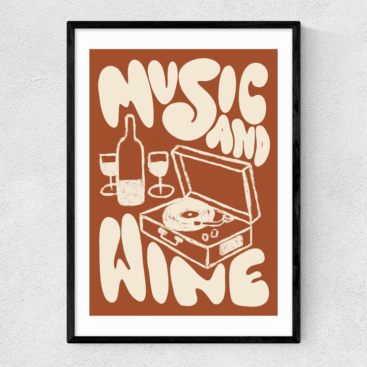 Music & Wine Narrow Black Frame