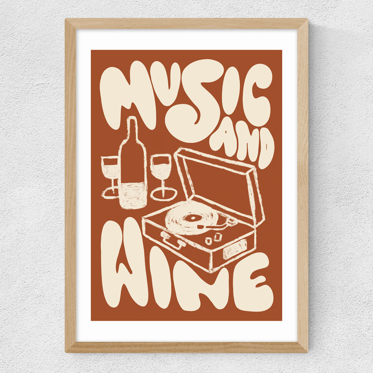 Music & Wine Medium Oak Frame