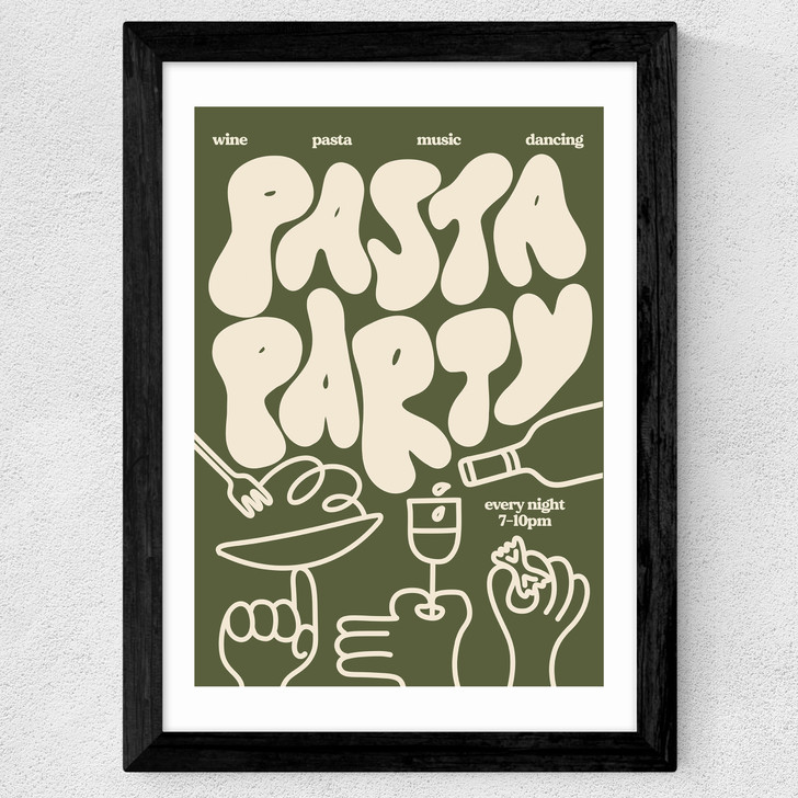 Pasta Party Wide Black Frame