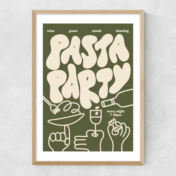 Pasta Party Narrow Oak Frame
