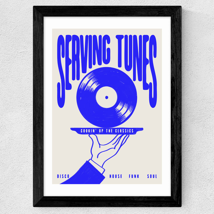 Serving Tunes Wide Black Frame