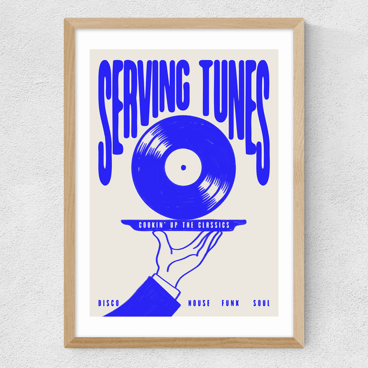 Serving Tunes Medium Oak Frame
