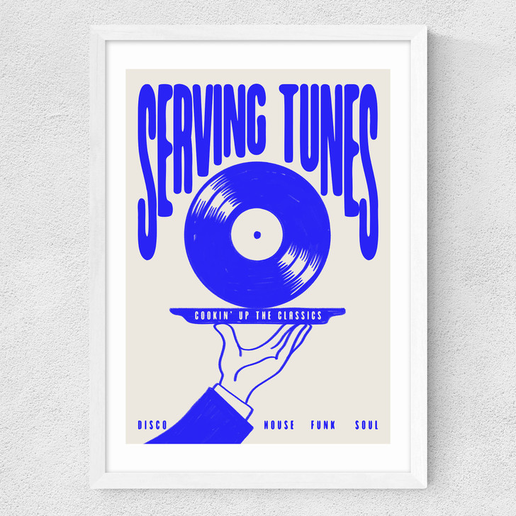 Serving Tunes Medium White Frame
