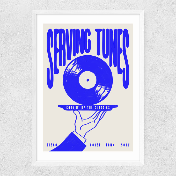 Serving Tunes Narrow White Frame