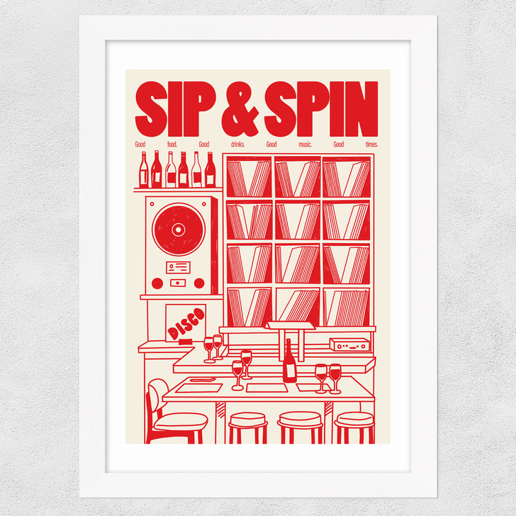 Sip & Spin Wide White Frame