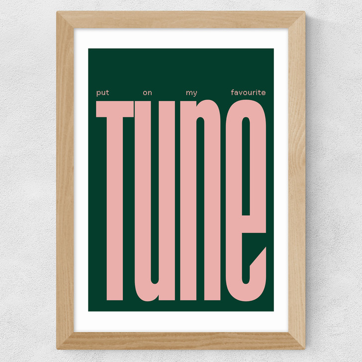 Put On My Favourite Tune Wide Oak Frame
