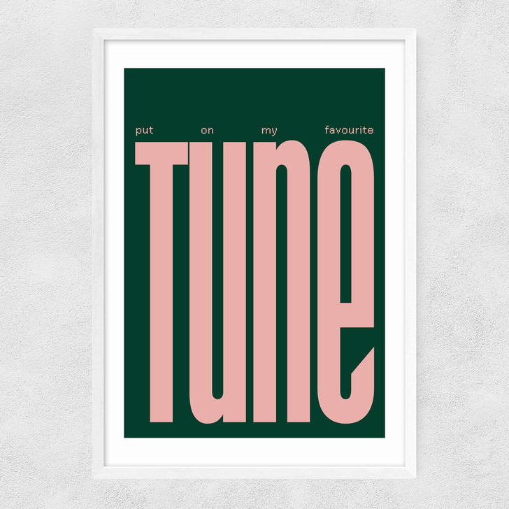 Put On My Favourite Tune Narrow White Frame