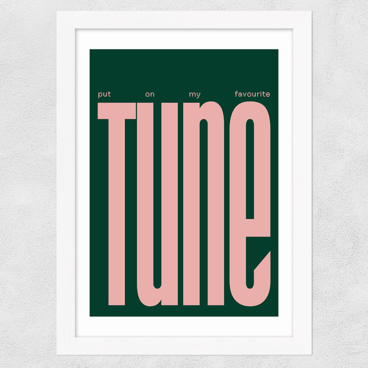 Put On My Favourite Tune Wide White Frame