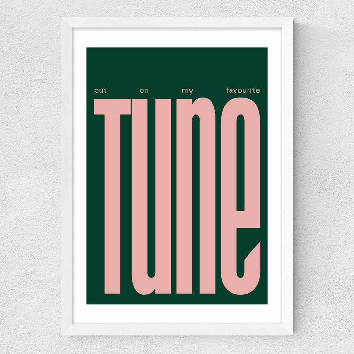 Put On My Favourite Tune Medium White Frame