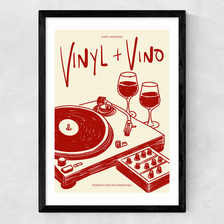 Vinyl & Vino Medium Black Frame