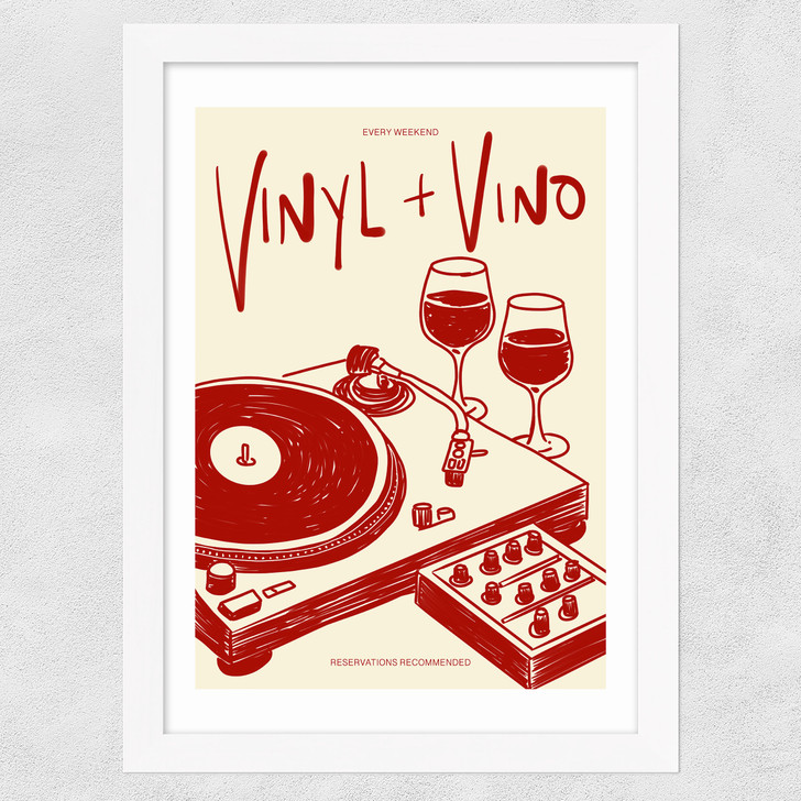 Vinyl & Vino Wide White Frame