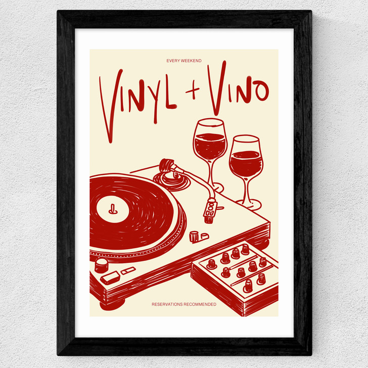 Vinyl & Vino Wide Black Frame
