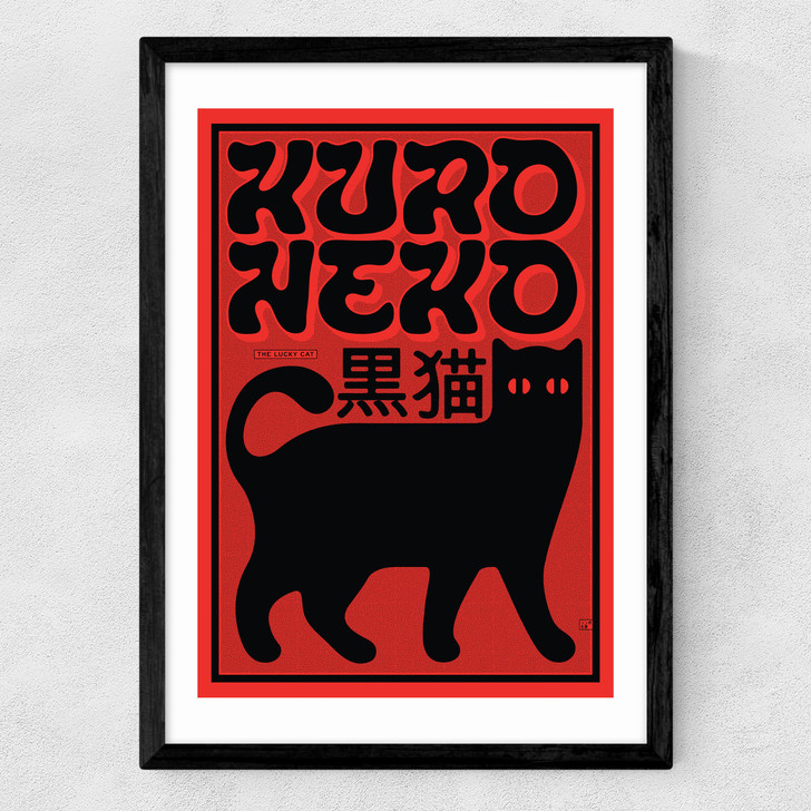 The Lucky Cat Medium Black Frame