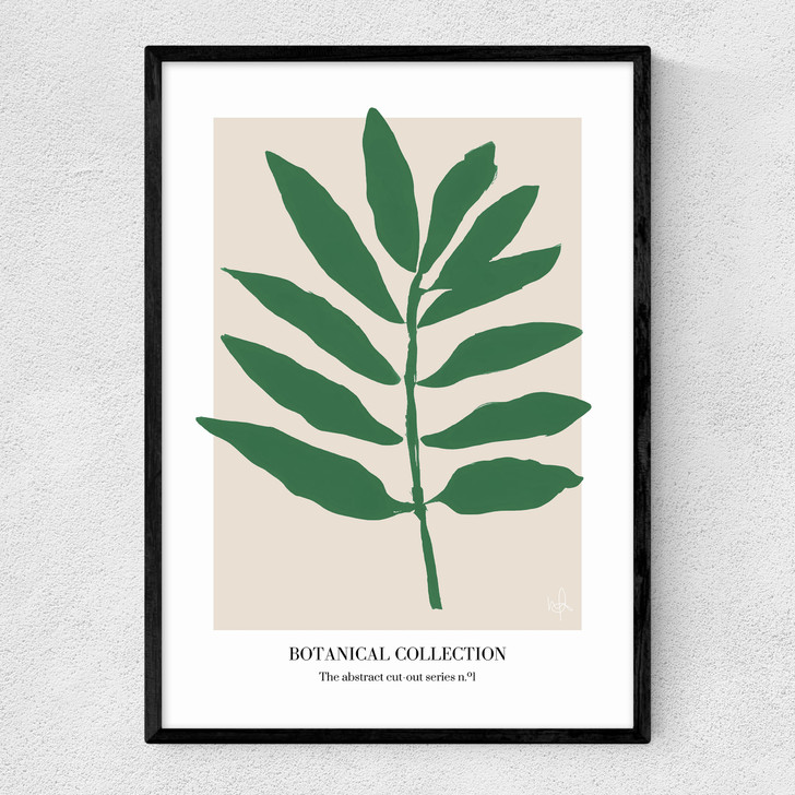 Botanical Collection I (Green) Narrow Black Frame