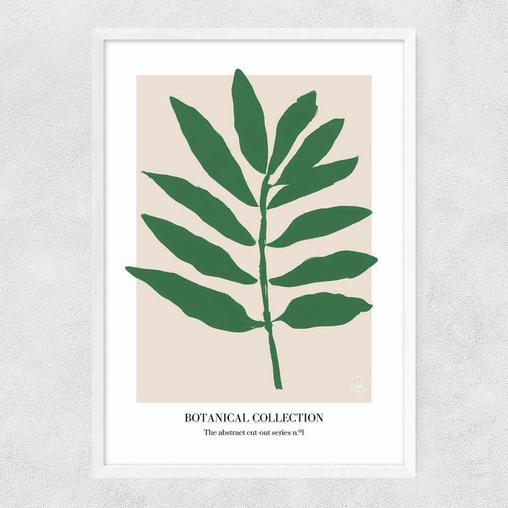 Botanical Collection I (Green) Narrow White Frame