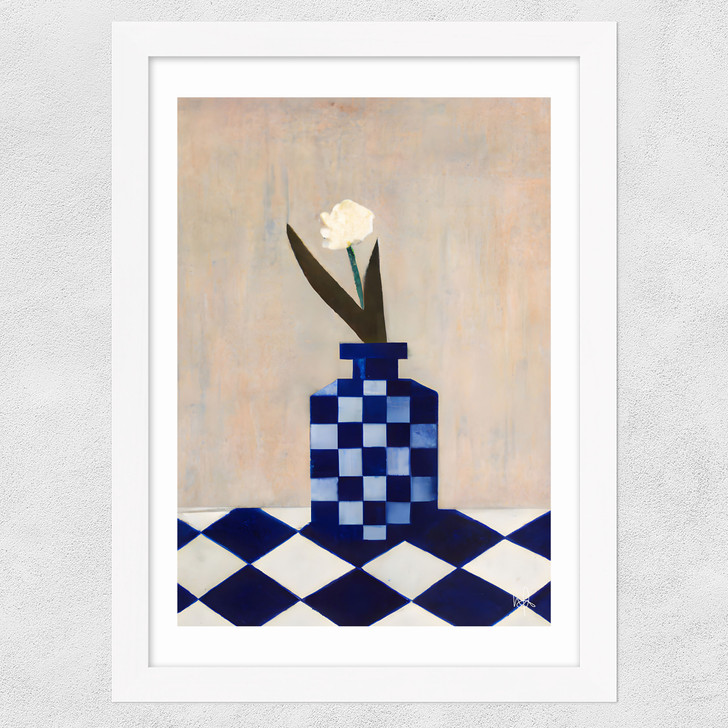 Check the Vase Wide White Frame